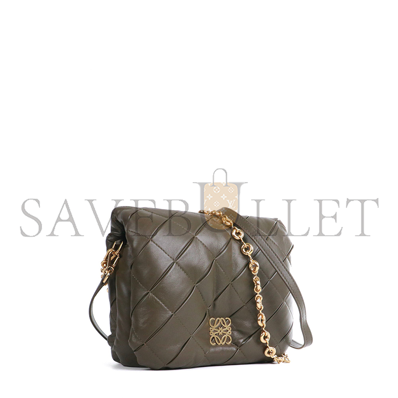 LOEWE PUFFER GOYA PLEATED LEATHER SHOULDER BAG A896P41X14 (23*17*9cm)